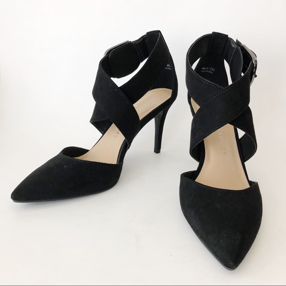 Chinese Laundry Raquel Faux Suede Black Heels 9 - Picture 1 of 8